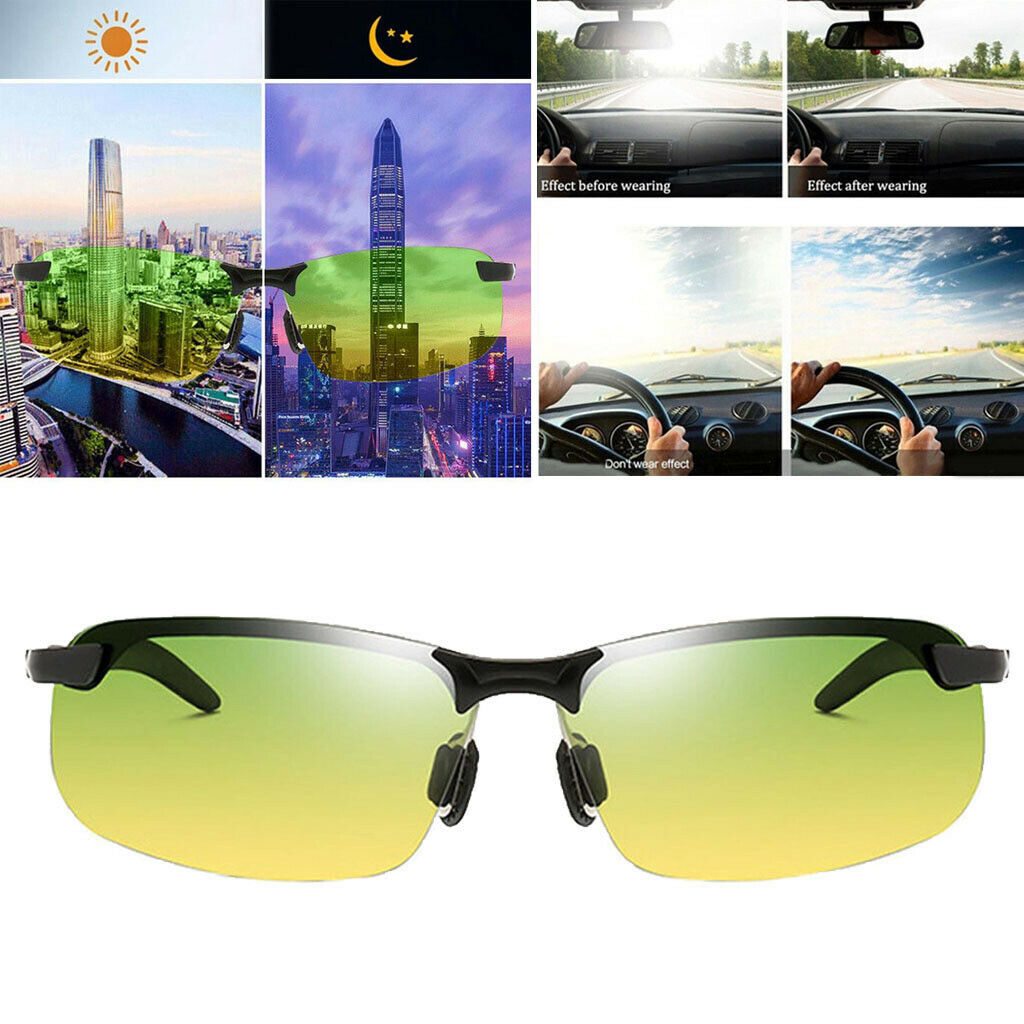 Night Vision Driving Glasses HD Polarized Sunglass UV400 Anti Glare Metal Frame