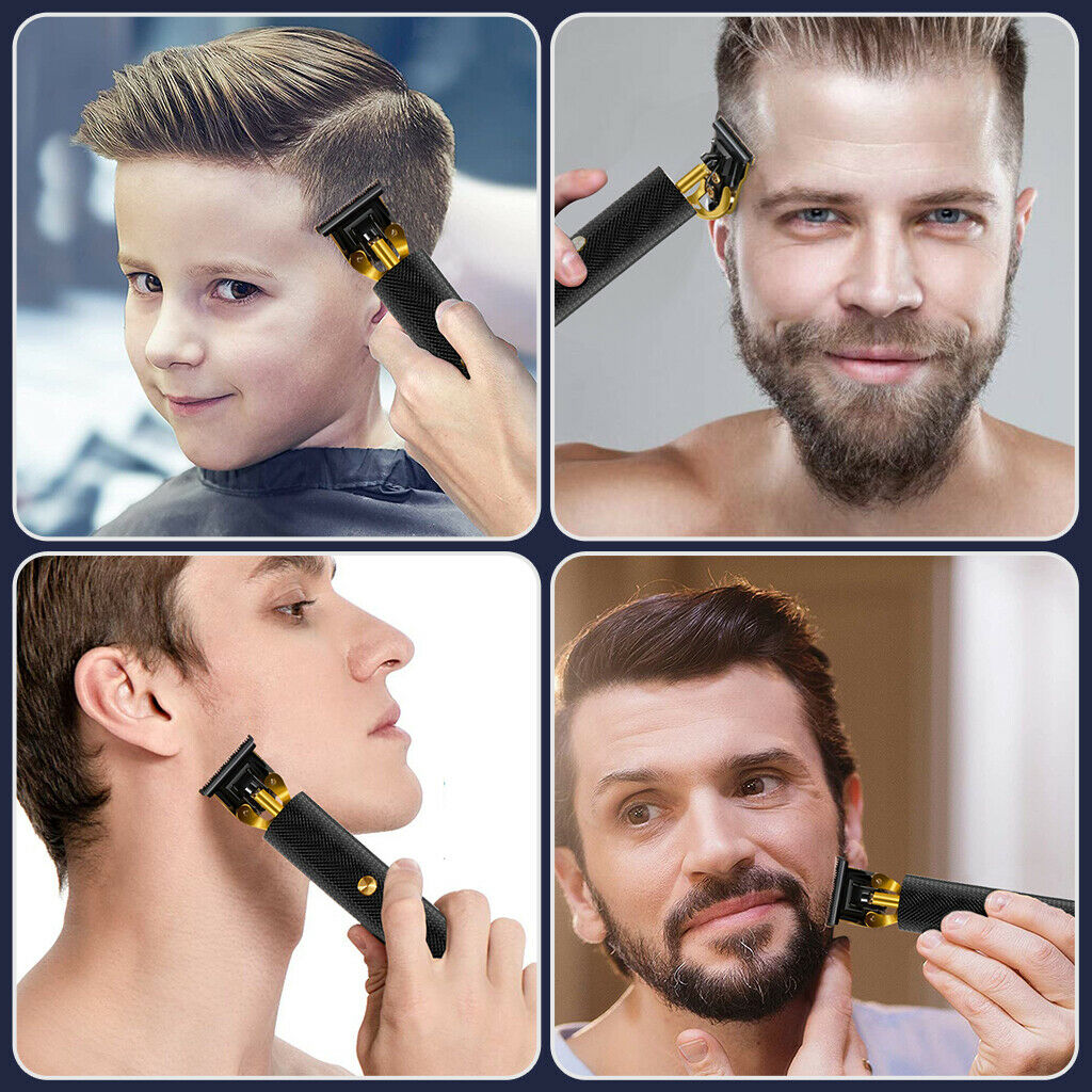 2Pcs Professional Mens Electric Hair Clipper 2-Speed Cordless Trimmer Set