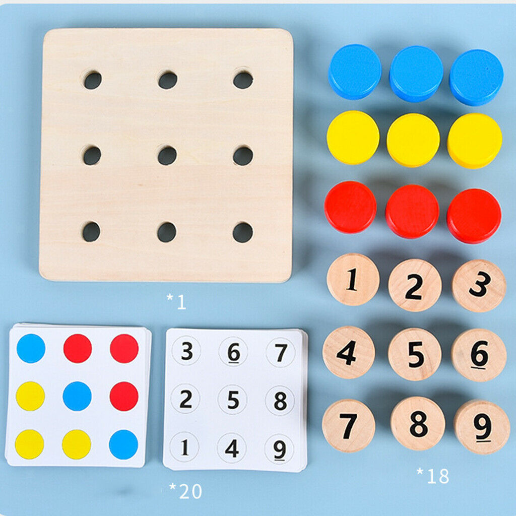 Screw Color Cognition Toys, Wooden Number Puzzle, Montessori Toys for Toddlers,