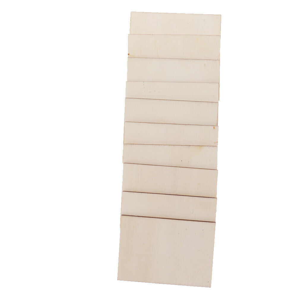 60x Blank Wooden Wood Rectangle MDF Plaque 70x49mm Unfinished for Crafting