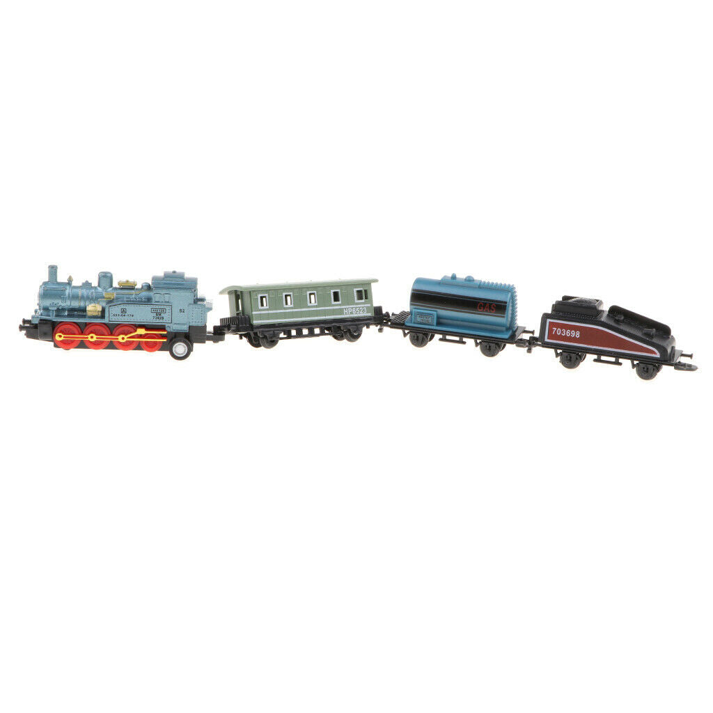 3pcs/set Mini Steam Train Set, with Locomotive Engine and Railway Carriages,