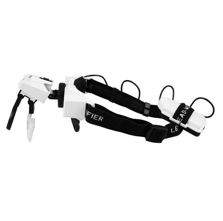 LED Headband Magnifying Glass Head Visor Eye Loupe Watch Clock Repair Magnifier