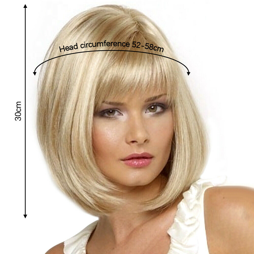 Short Bob Wig Heat Resistant Synthetic Full Wigs Short Straight Bob Hairstyle LI