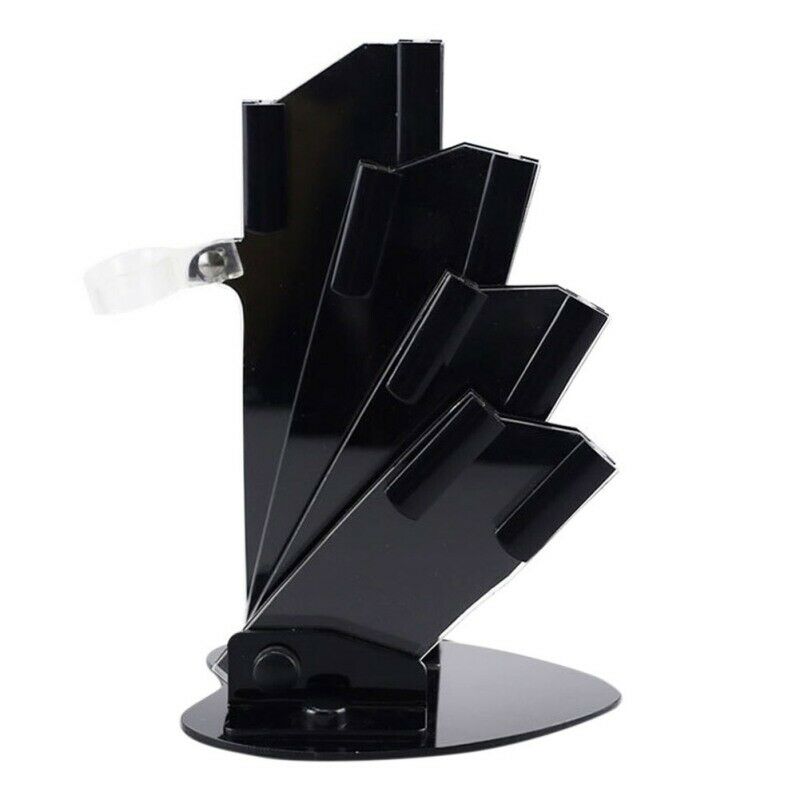 Unique Fan Shape K-nife Acrylic Holder Stand Rack Container Kitchen Organizer