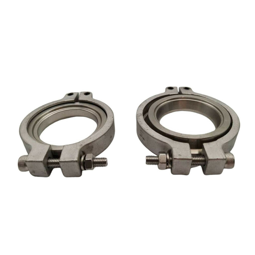 2Pcs 1.73" 44mm V band Flang Clamp Set for MVR 44mm Wastegate Inlet Tial Kit