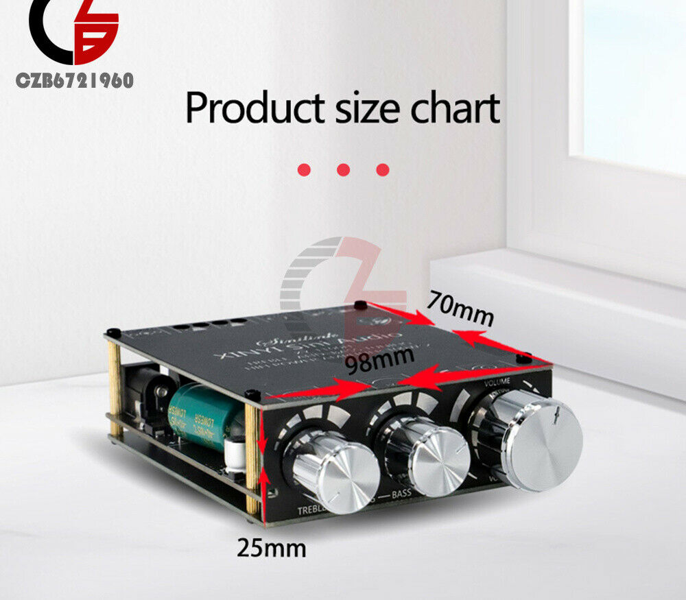 TPA3116D2 T100H Bluetooth 5.0 Stereo Digital Power Amplifier Board Module 100WX2