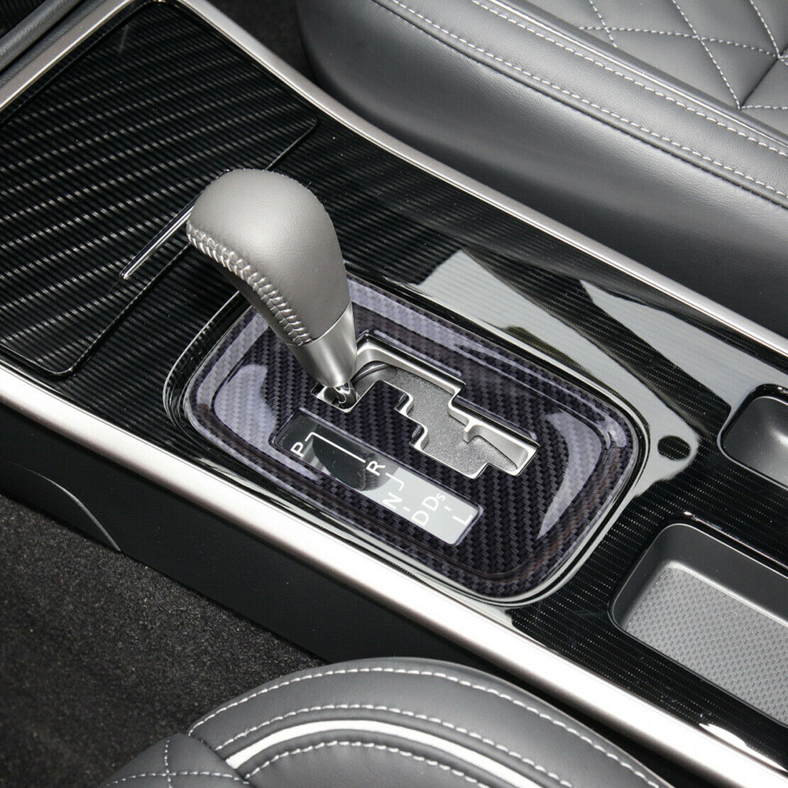 ABS Carbon Fiber Inner Gear Shift Panel Cover Fit For Mitsubishi Outlander 13-20