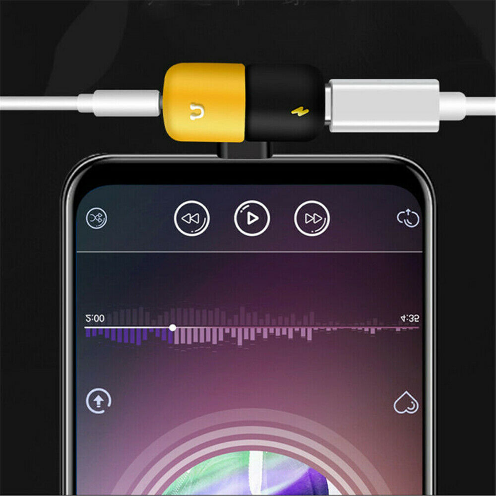 2 in 1 Type-C to 3.5mm and Charger Headphone AUX Audio Jack USB-C Cable Adapter