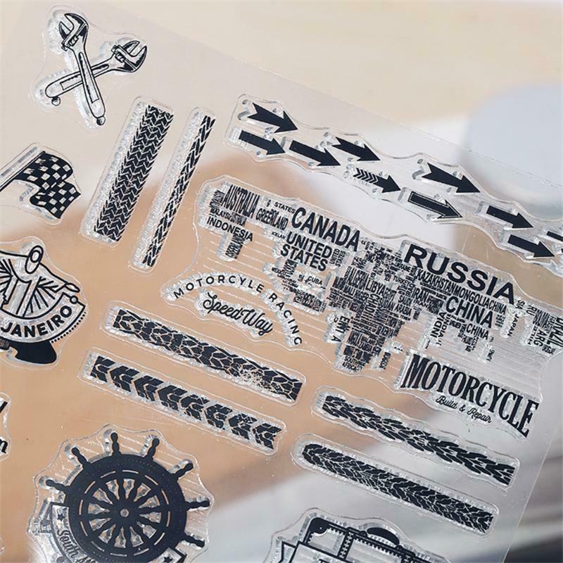 Motorcycle Travel Silicone Clear Seal Stamp DIY Scrapbooking Embossing Photo