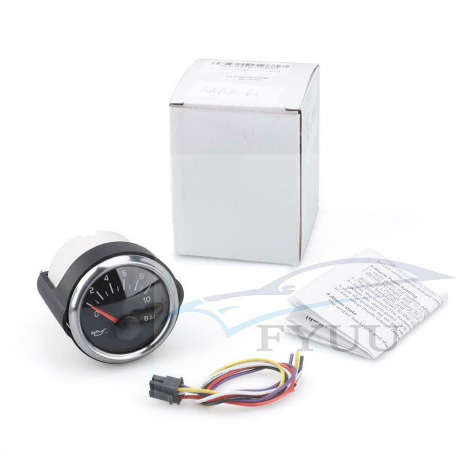 12/24V modified instrument oil pressure gauge 2" 52MM oil pressure gauge 0~10BAR