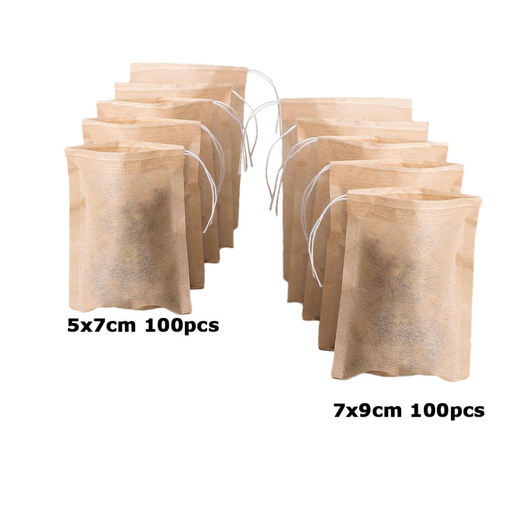 200 Pcs Disposable Tea Bag Filter Paper Empty Tea Pouch Bags for Loose Leaf Tea