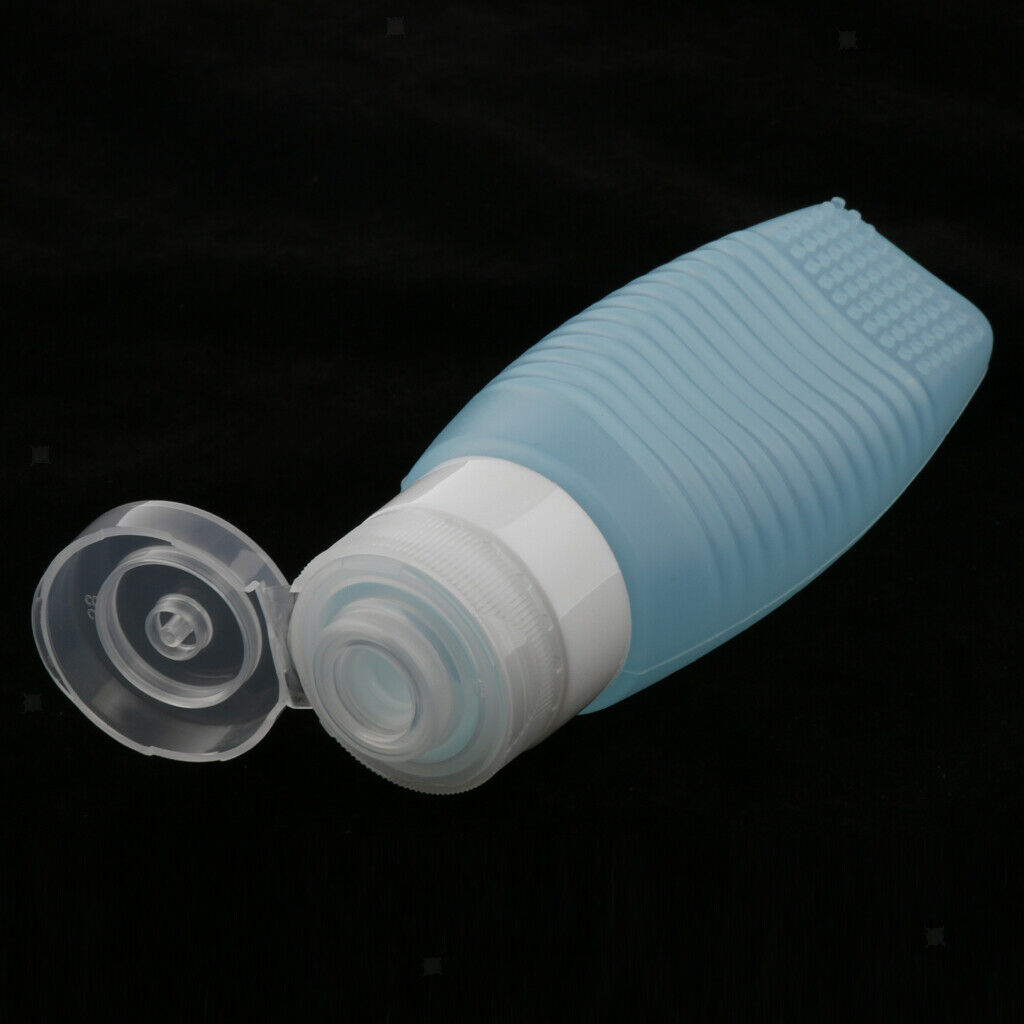 Silicone Squeezable Empty Lotion Shampoo Makeup Bottle 78ml Light Blue