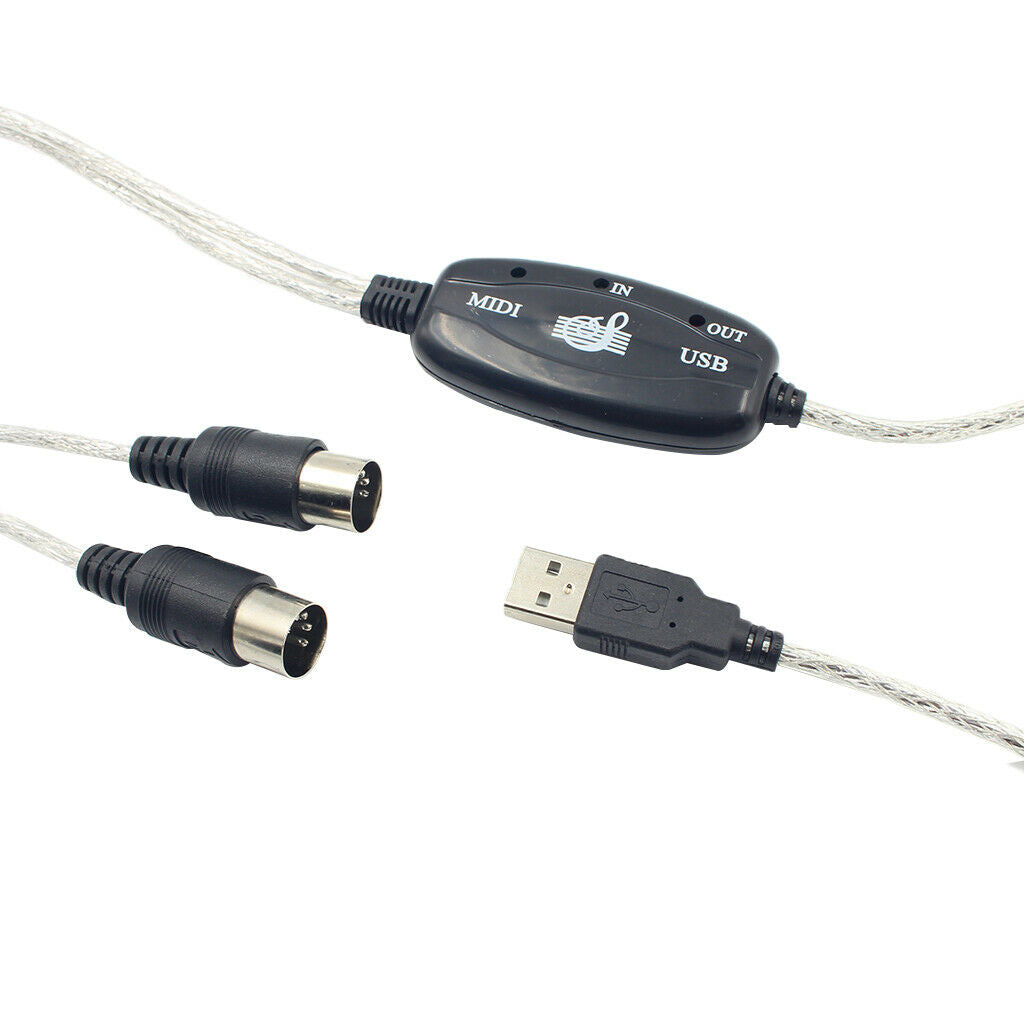 2x USB IN-OUT MIDI Interface Cables