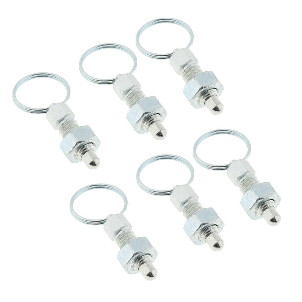 6Pcs Stainless Steel Non Lock-Out Indexing Plunger with Pull Ring M6
