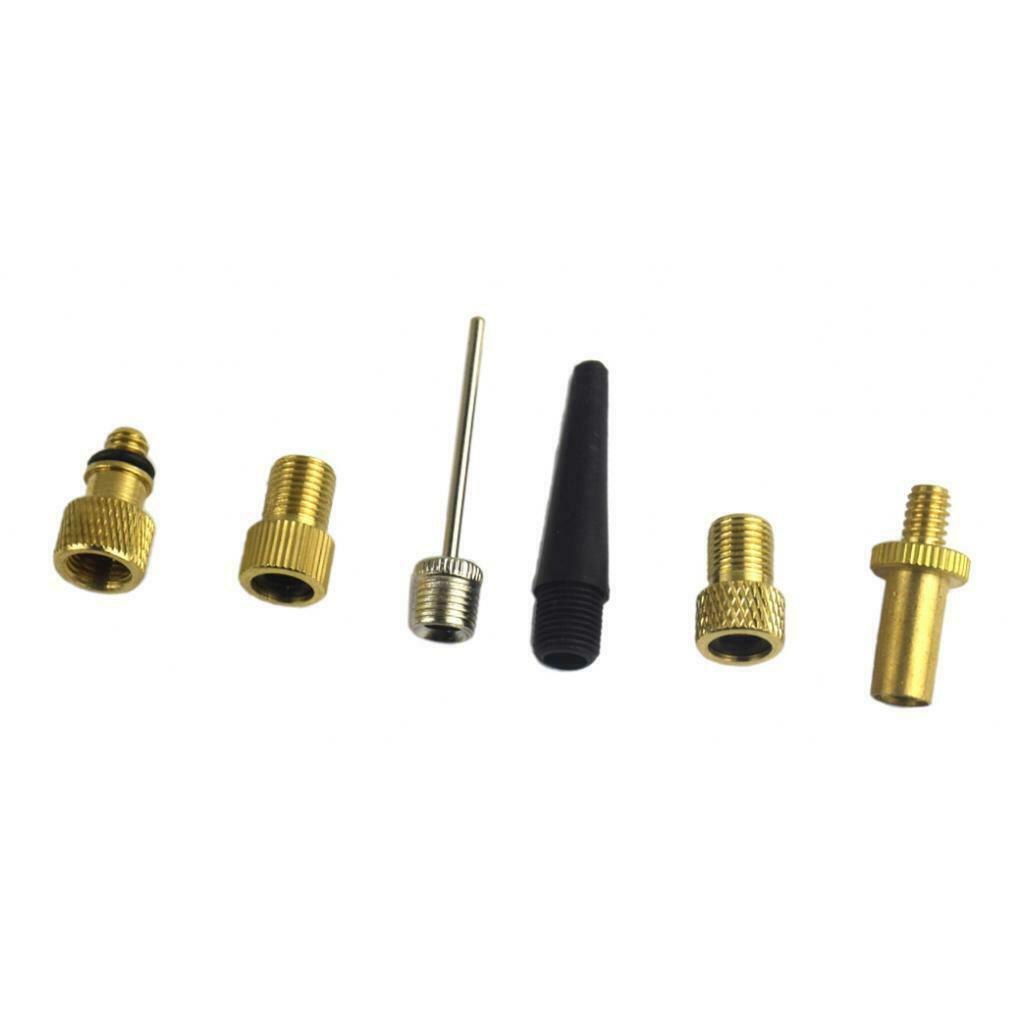 6pcs Bicycle Valve Adaptor Converter Kit Pump Inflator Accessory Bicycle