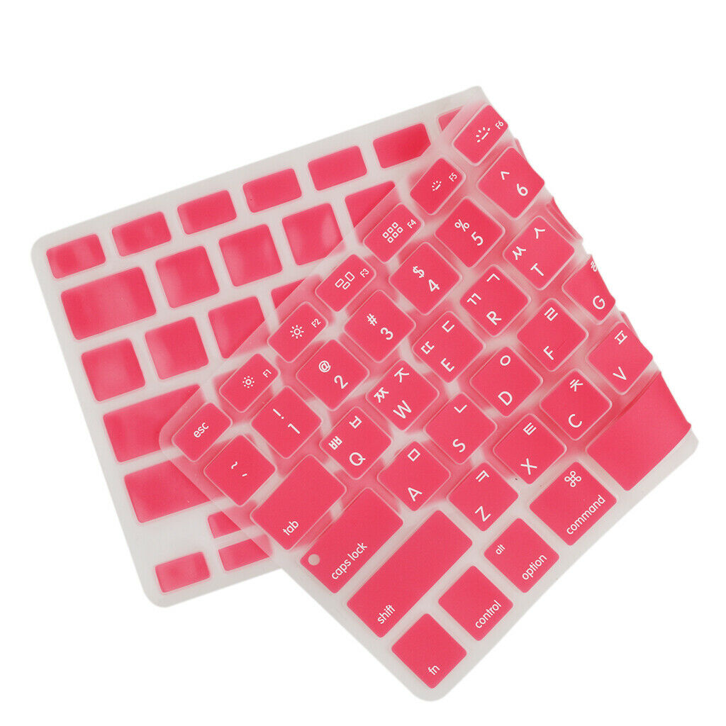 Korean / English Silicone Keyboard Cover Protector for  Pro 13" 15" - Red