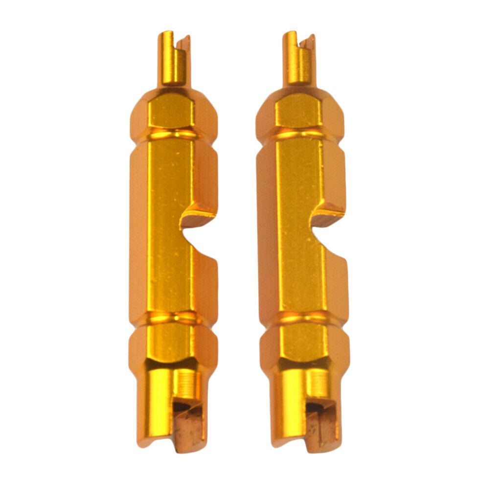 2x New Valve Core Wrench Bike Bicycle Accessories Durable Universal Golden