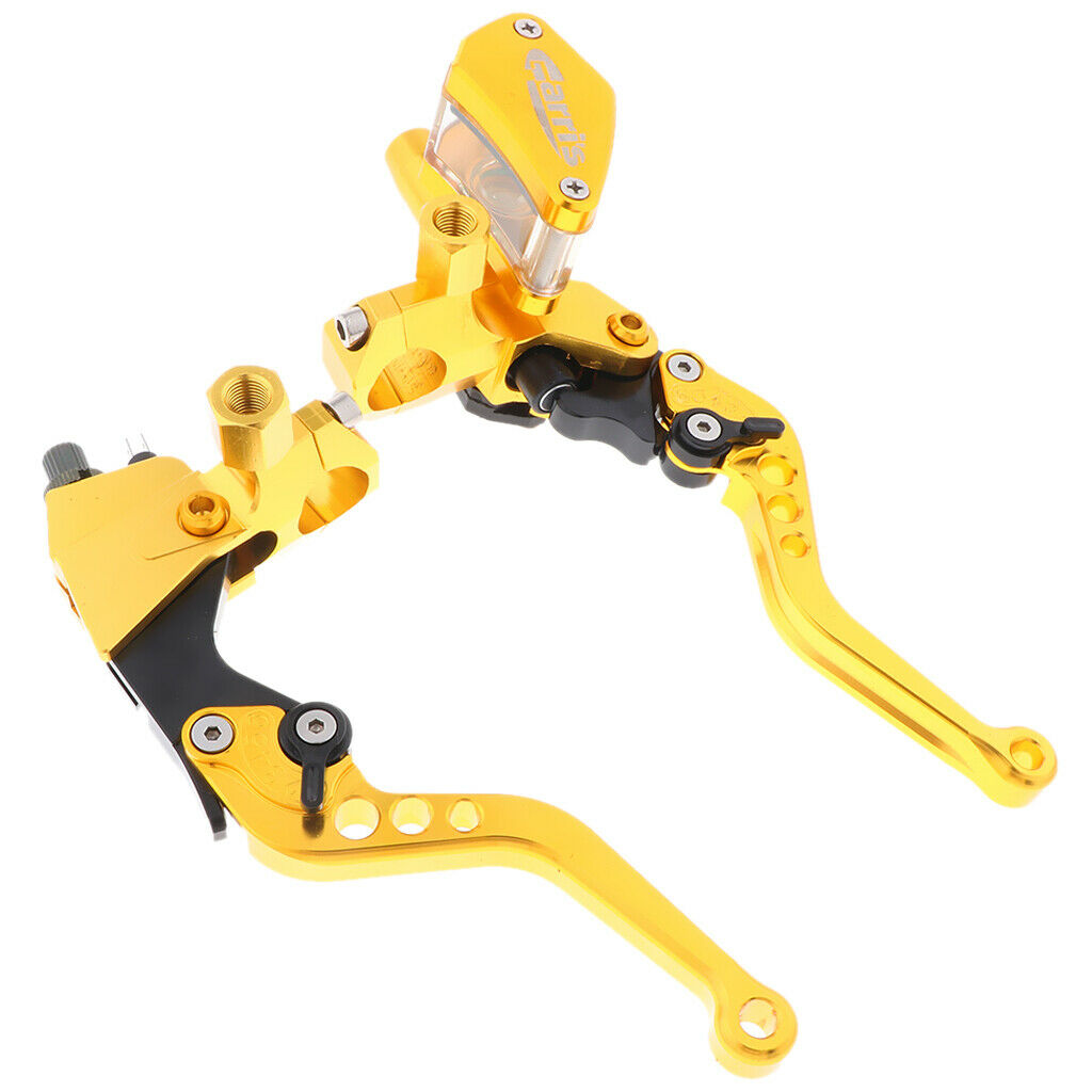 Adjustable Folding Motorcycle Extendable Brake Clutch Levers  Golden