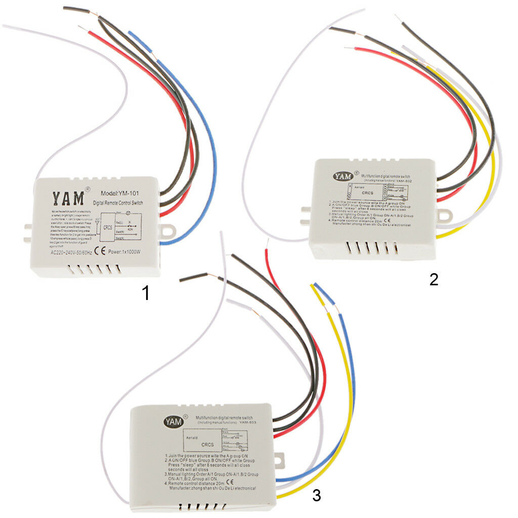 One Way Wireless Lamp Light RF Remote Control Switch with Controlller 220V
