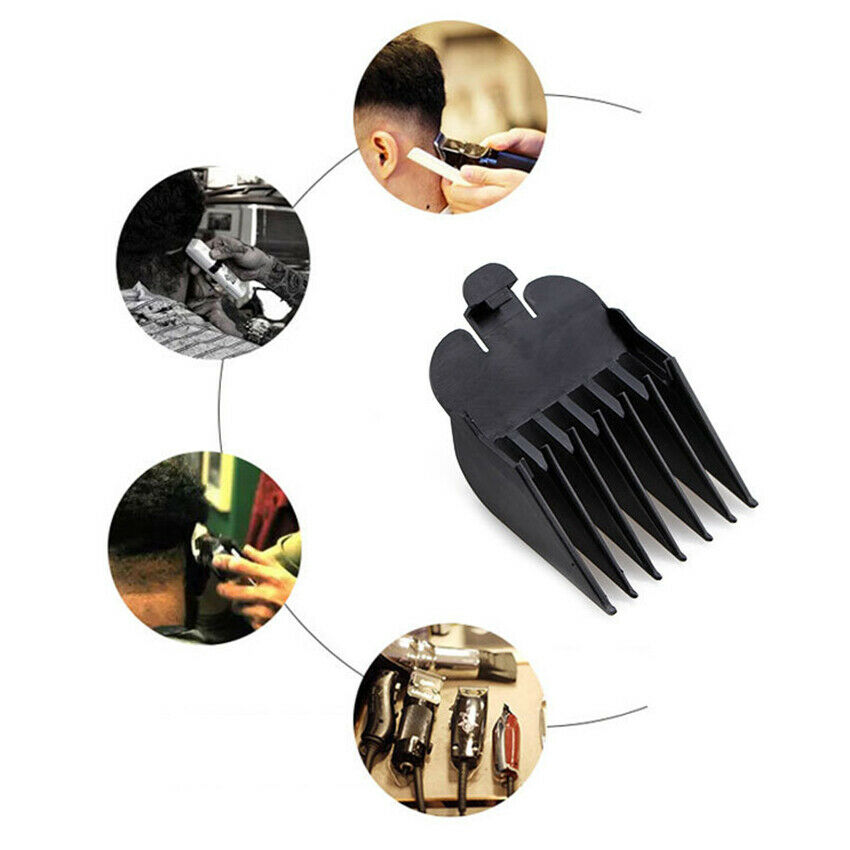 Universal 8 Pcs Hair Clipper Limit Combs Guide Attachment Size Replacement Black