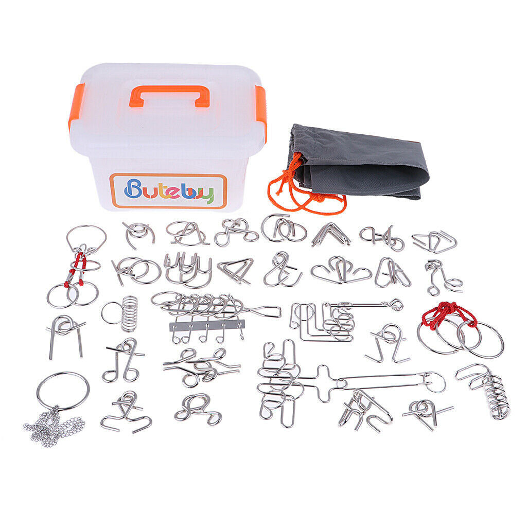 30x Metal Classic Ring Lock Puzzles Disentanglement Logical Development Toys