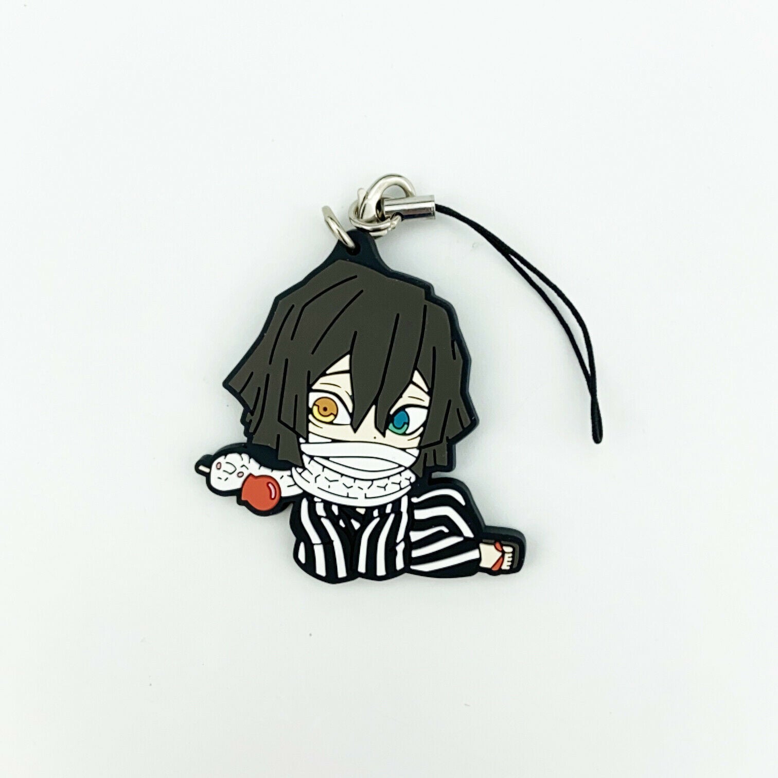 Demon Slayer Kimetsu no Yaiba Iguro Obanai Rubber Keychain KeyRing Race Straps