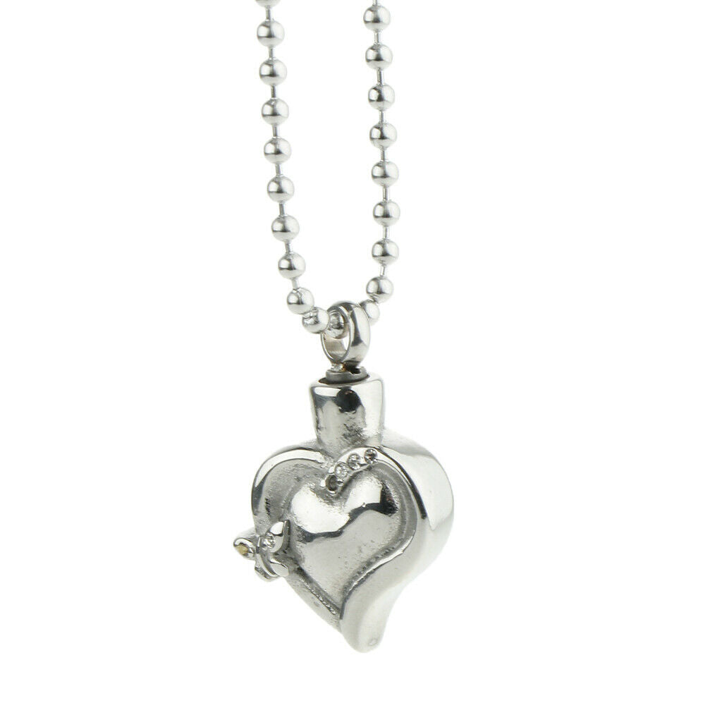 Enamel Love Heart Pendant Cremation Keepsake Urn Keepsake Necklace E