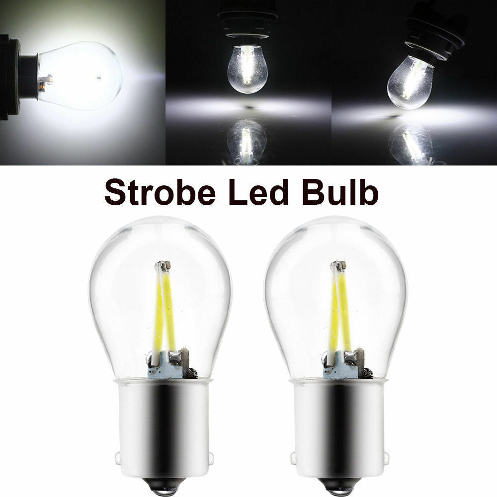 1156 BA15S P21W COB White LED Turn Signal Reverse Light Lamp Bulbs DC 12V-24V US