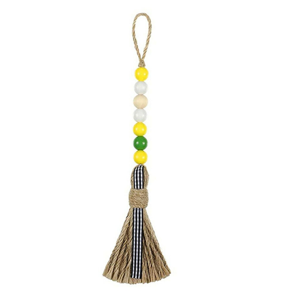 3pcs Sunflower Wood Bead Garland  Bed Hanging Decoration for Home w/Tassel NEW