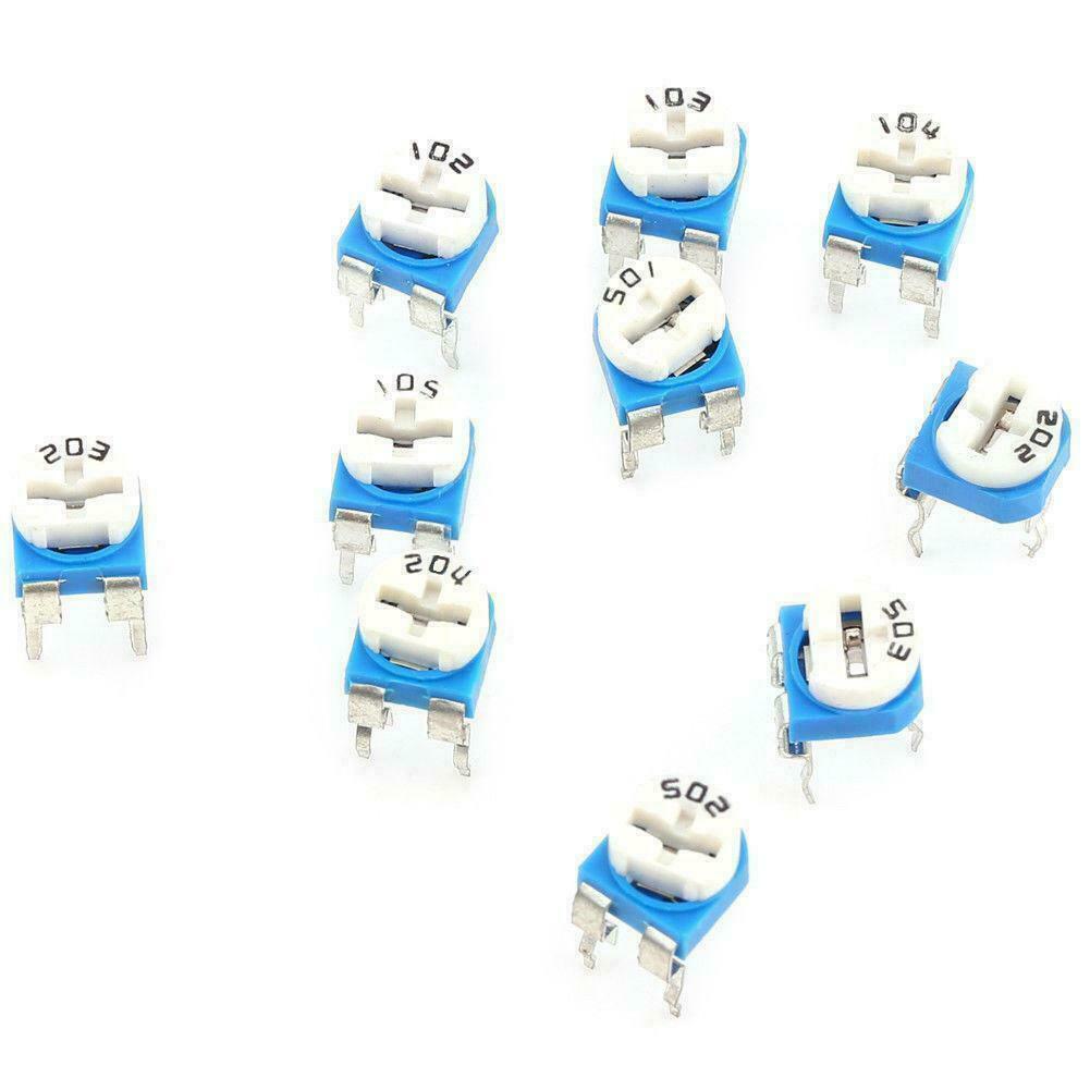 100pcs 10 Value Potentiometer Trimpot Variable Resistor Assortment Box Kit (S90)