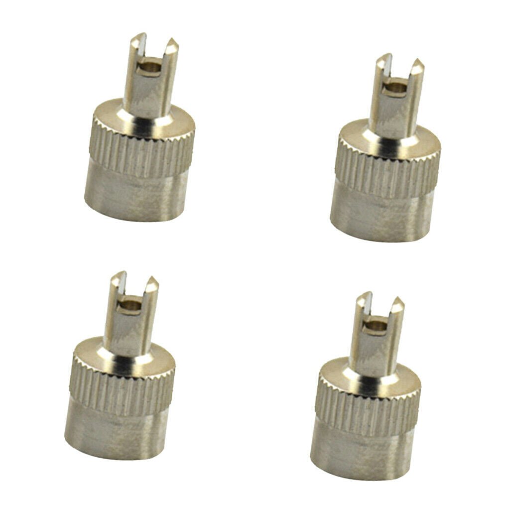 4pcs Valve Caps Car Wheel Tire Parts Stem Cover W/ Core Remover Tool