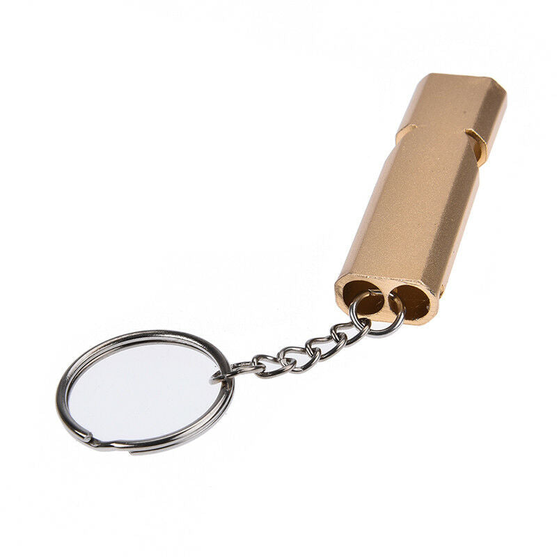aluminum alloy double-tube whistle for emergency outdoor survival random .l8