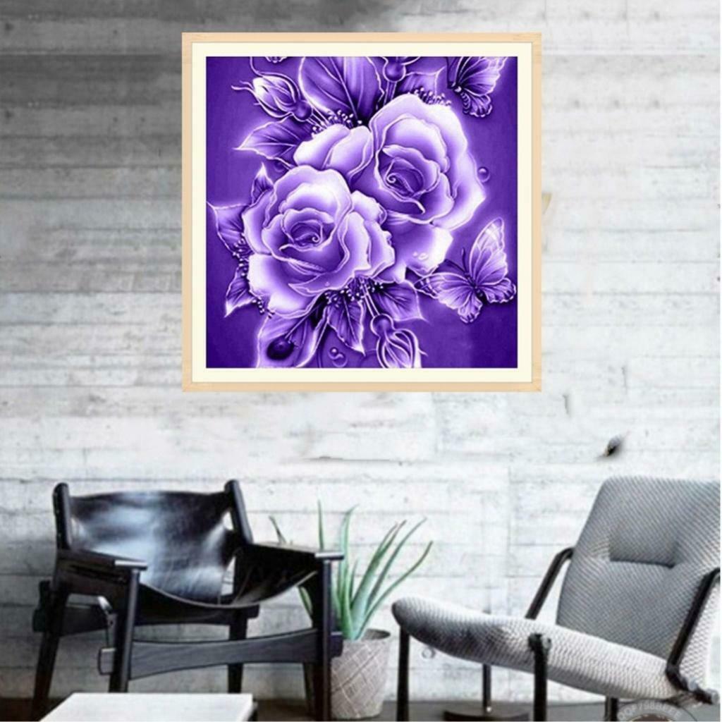 Flower Rose DIY 5D Diamond Painting Embroidery Cross Crafts Stitch Kit 2#