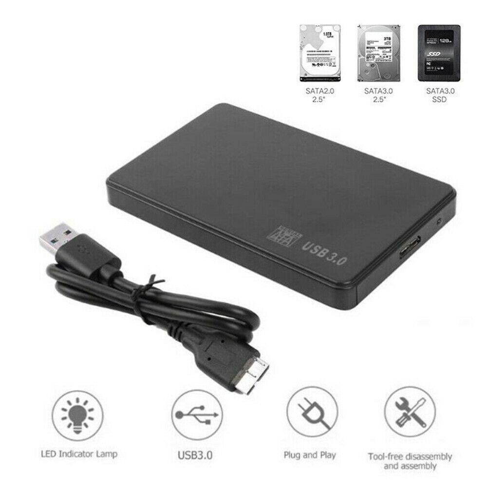 2.5 inch HDD SSD Case SATA to USB 3.0 Hard Drive Enclosure 5Gbp Box with Cable