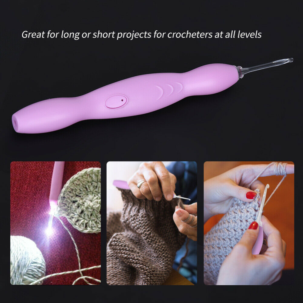 9 in 1 USB Light Up Knitting Hooks SetLED Sewing Hand Weave Crochet