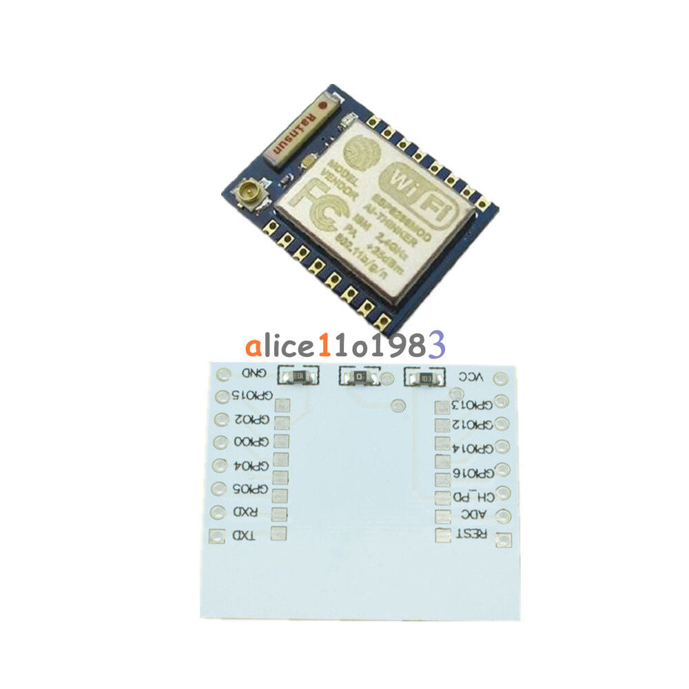 2PCS ESP8266 Esp-07 Remote Serial Port WIFI Module+ IO Adapter Plate Expansion