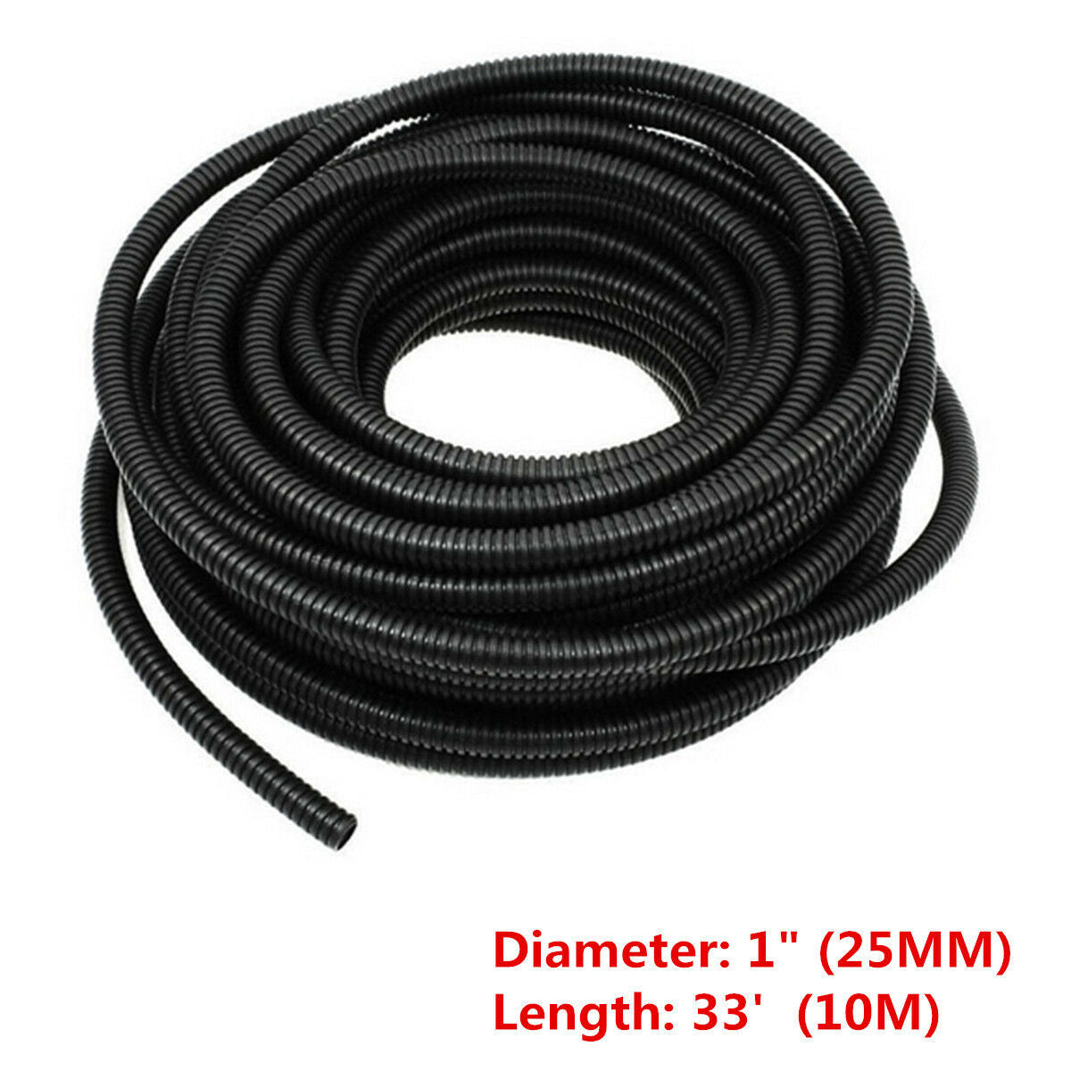 33' Ft. 1" Split Loom Wire Flexible Polyethylene Tubing Conduit Hose Car Audio