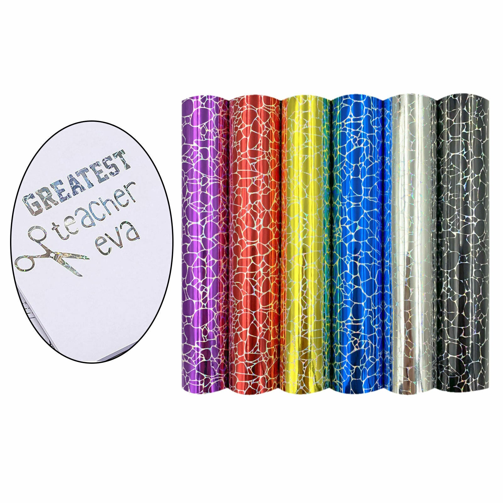 Holographic Rainbow Leopard Mermaid Craft Vinyl Paper 11.8x 10 inchs 6 Pack for