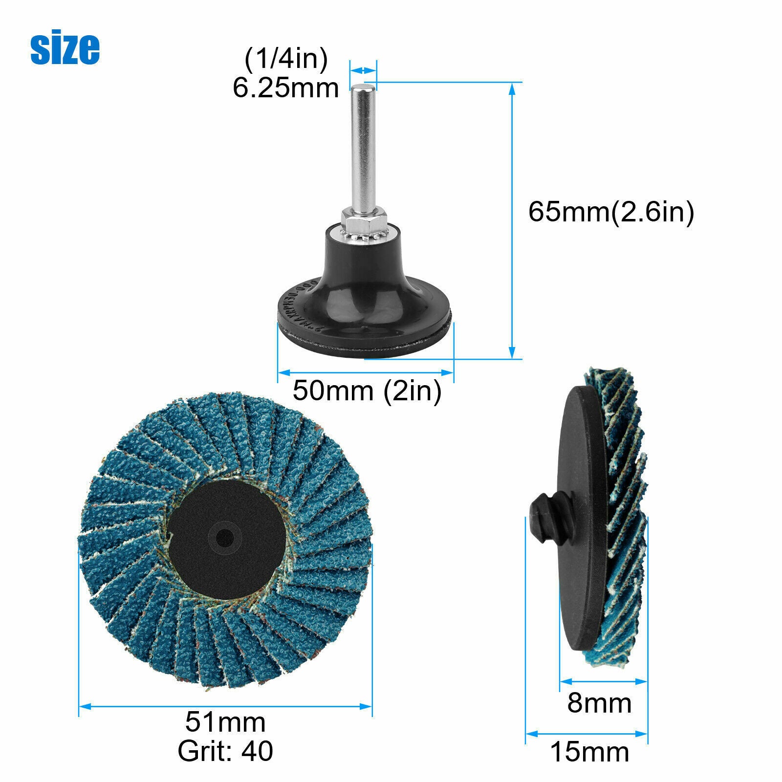 21PCS 2 Inch Sanding Flap Disc Angle Grinding Wheels Set Polishing W/Holder Kit