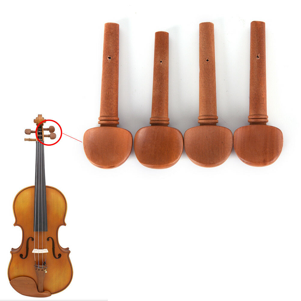 4/4 Size Jujube Wood Violin Fiddle Tuning Pegs Endpin Set Replacement、New EBBDA