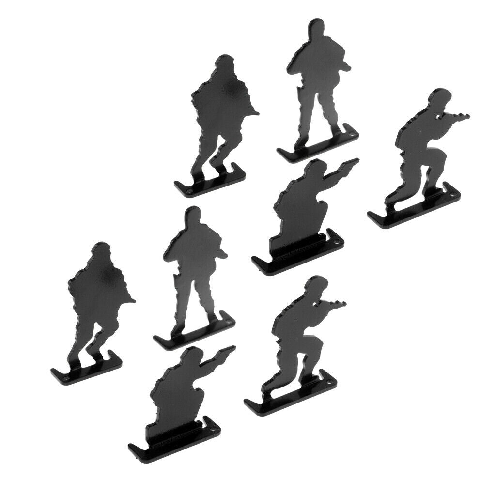 8pcs Metal Shooting Targets Plinking Target 4-Postures Soldiers Silhouette