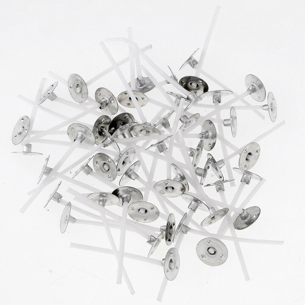 200x 2.5/3/3.5cm Pre Waxed Tabbed Candle Wick W/Sustainers for Candle Making -