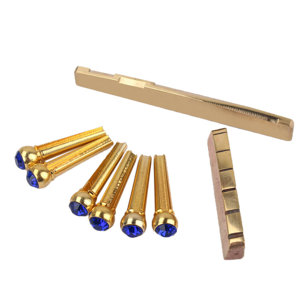 Opal Saddle Tweezers Screw Brass Set For Acoustic Folk Guitar