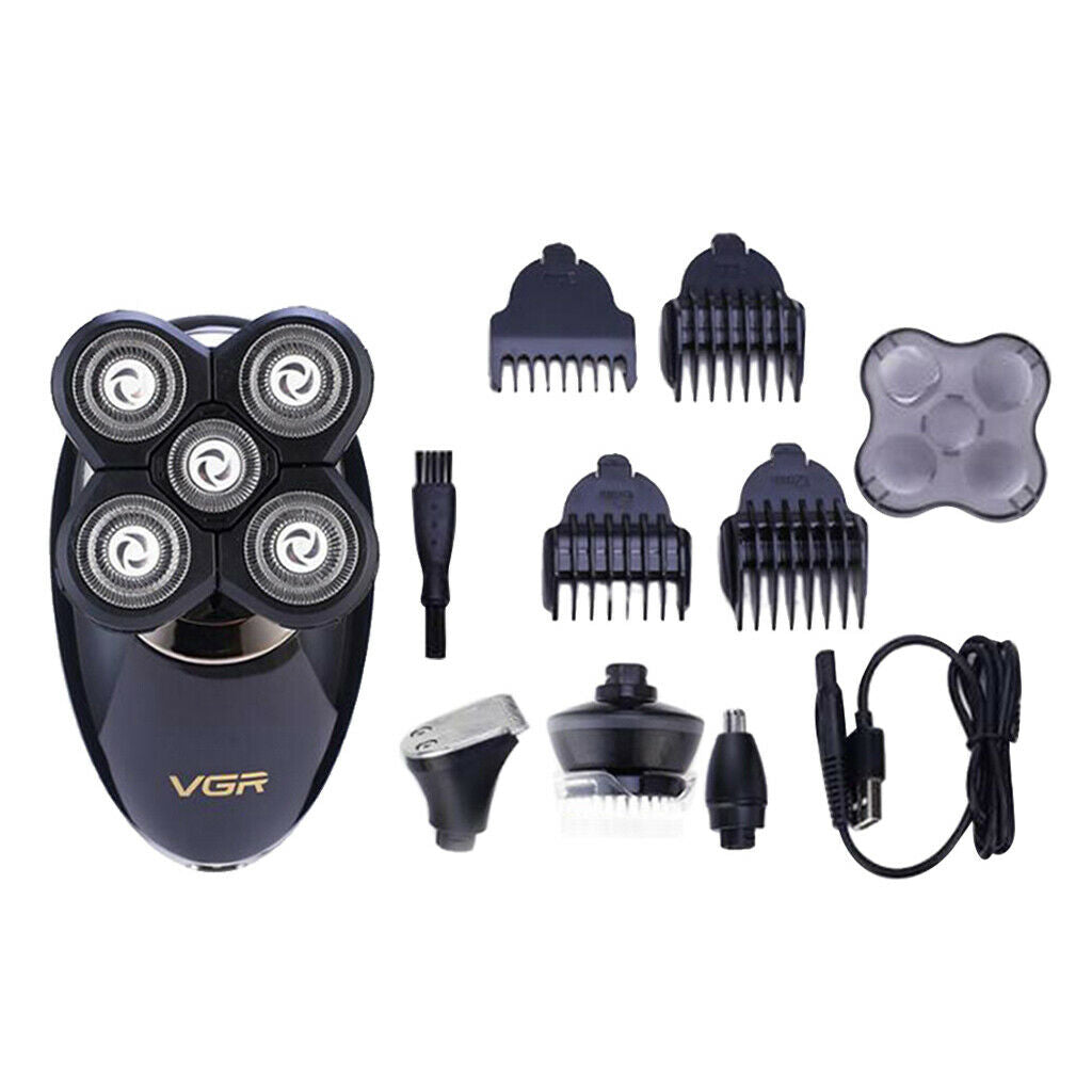 5 IN 1 Men Electric Beard Shaver Hair Clipper Hair Cut Nose Rotary Groomer