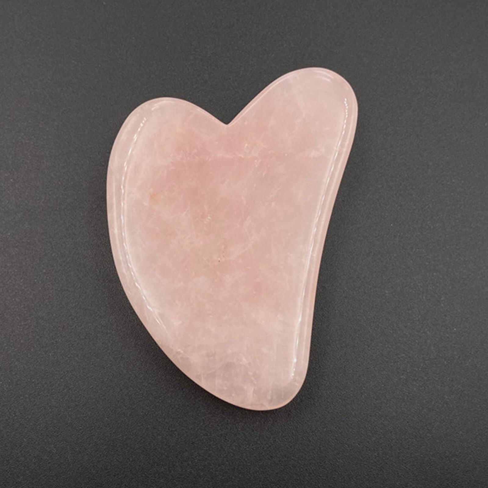Natural Gua Sha Jade Rose Quartz Stone Face Board Tool Pink Heart Shaped Massage