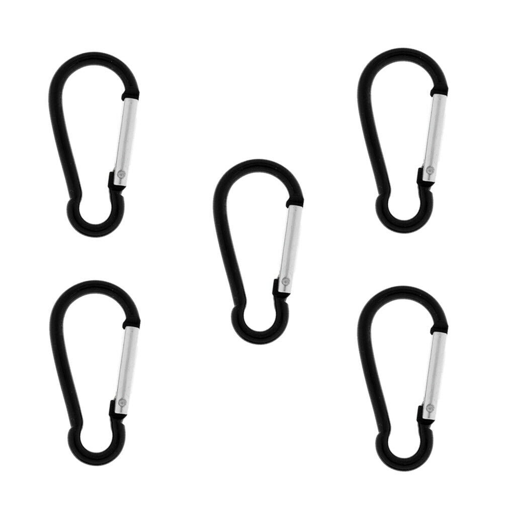 5x Aluminum Spring Carabiner Snap Hook Hanger Keychain Hiking Tool Quickdraw