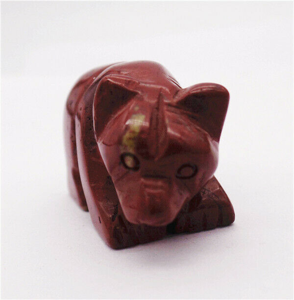 37x23x18mm Natural Red Jasper Carved Bear Decoration Statue Home Decor HH7753