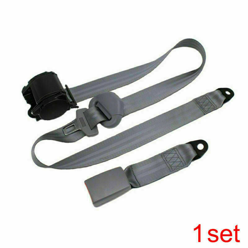 3 Point Car Auto Adjustable Retractable Safety Seat Belt Straps Kits Accessories