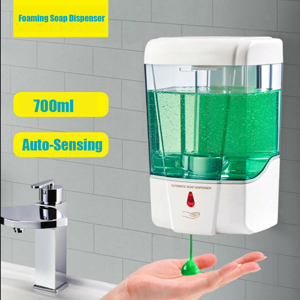 2x Automatic Liquid Soap Dispenser Wall Mounted w/Infrared Sensor Non-Drip