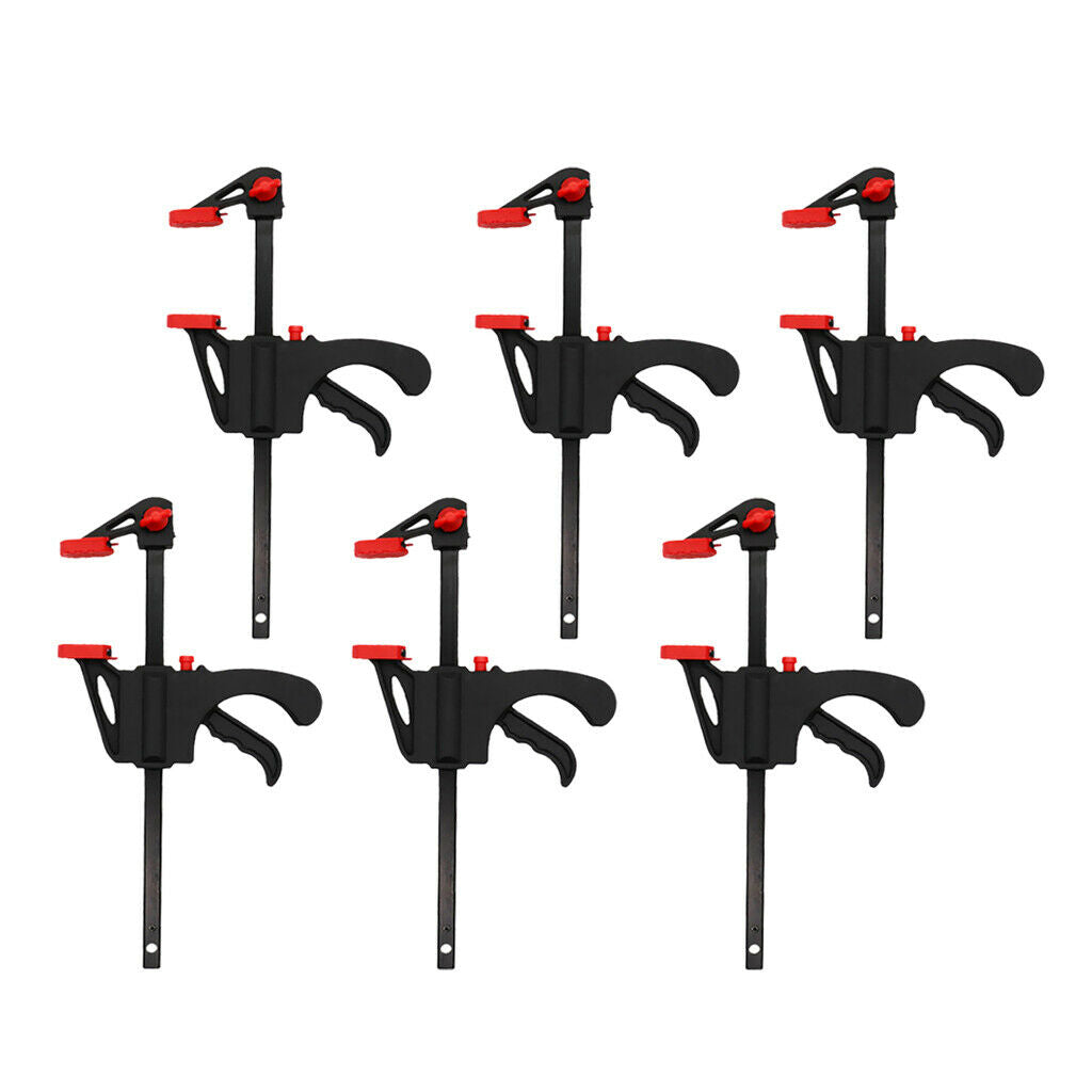 6 x Heavy Duty Wood Bar Clamp Ratchet Release Squeeze Clamps Carpentry Tools